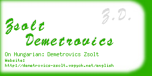 zsolt demetrovics business card